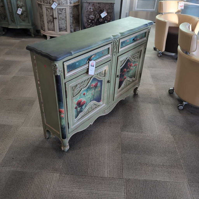 Green FLoral Entry Table