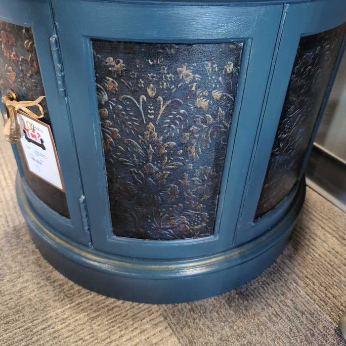 Round Blue End Table