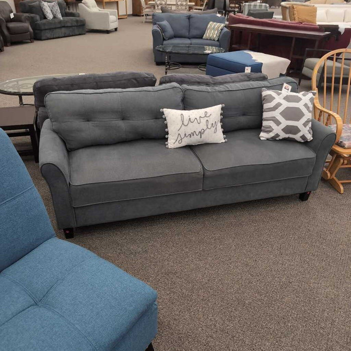 Gray Sofa w/ 2 Pillows
