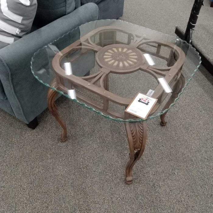 Glass-top End Table