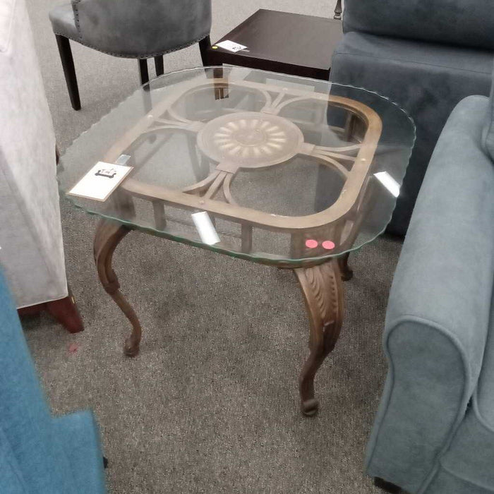 Glass-top End Table