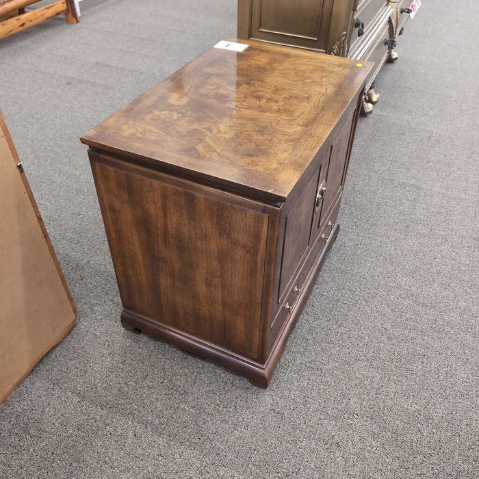 Dark Wood End Table w/ Cabinet