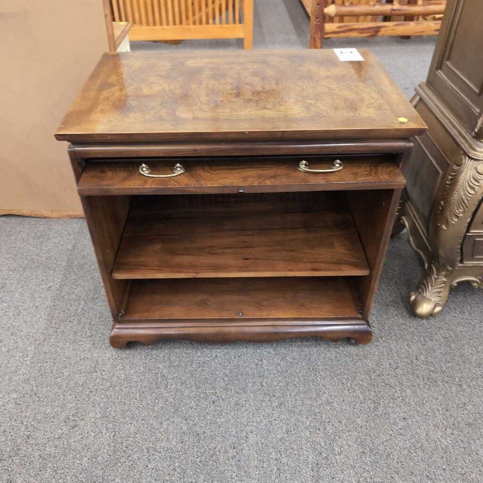 Dark Wood End Table w/ Cabinet