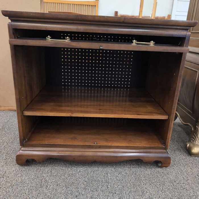 Dark Wood End Table w/ Cabinet