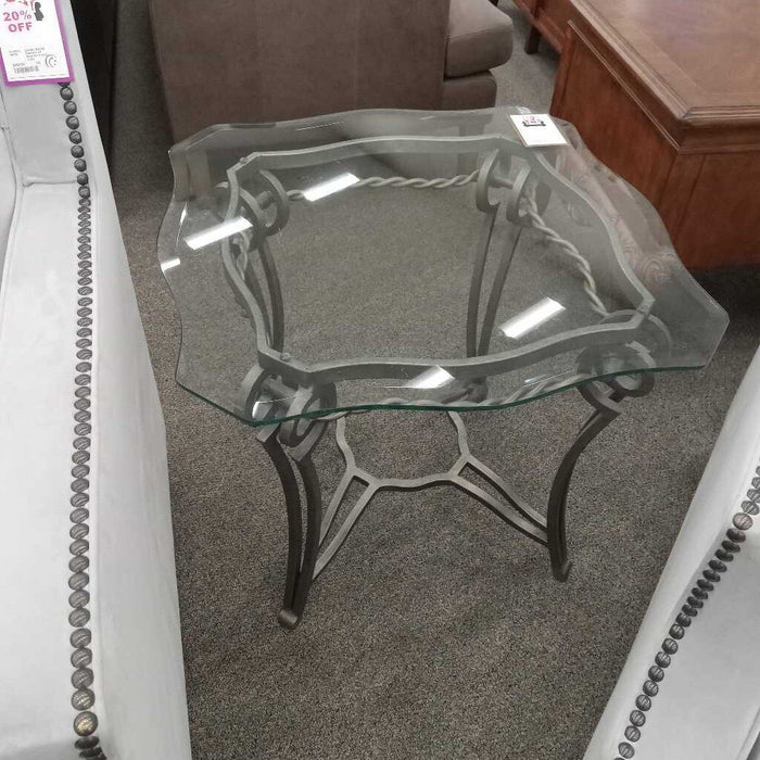 Metal & Glass End Table