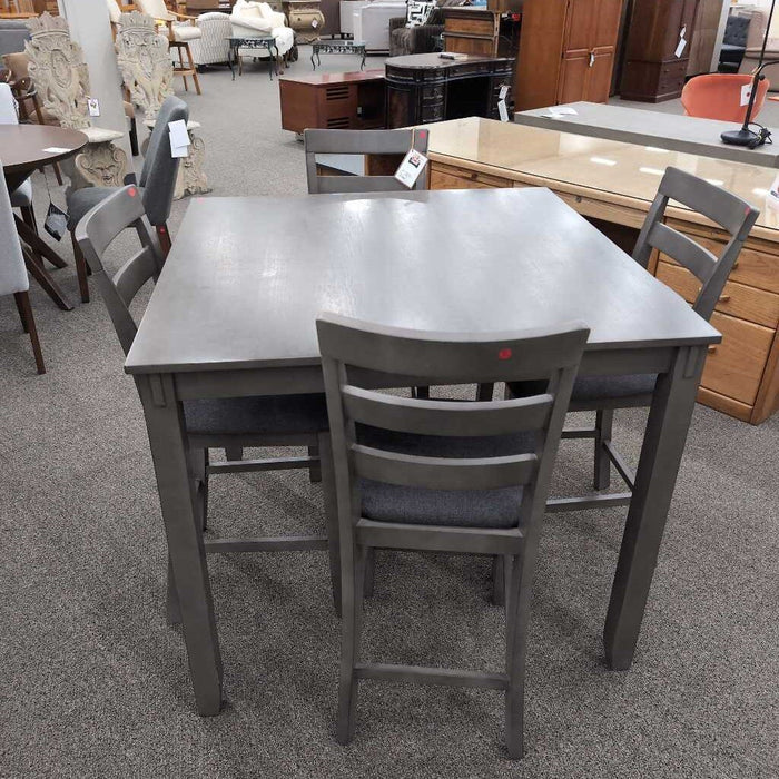 Gray "Bridson" Table w/ 4 Chairs