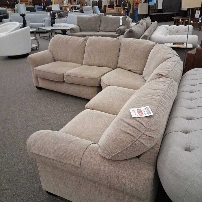 3pc. Beige Fabric Secitonal