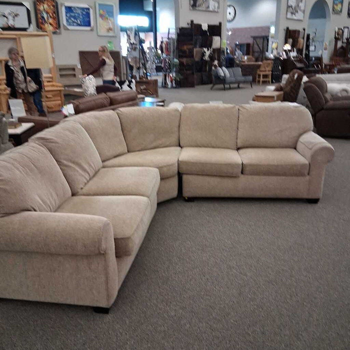 3pc. Beige Fabric Secitonal