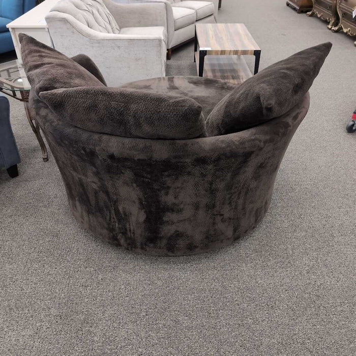 Brown Fabric Cuddler Chair