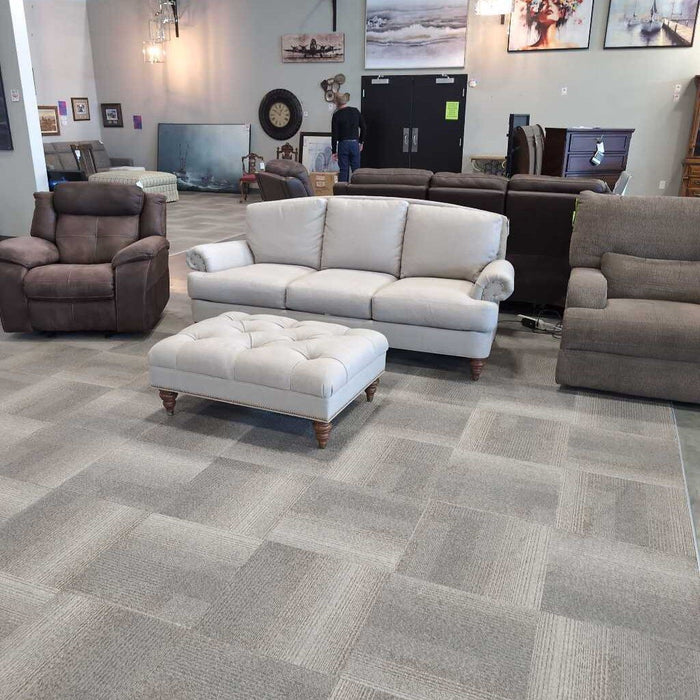 Gray Nailhead Sofa W/ Ottoman