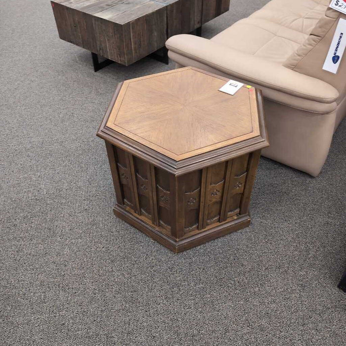 Vintage Hexagon End Table