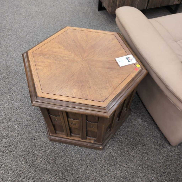 Vintage Hexagon End Table