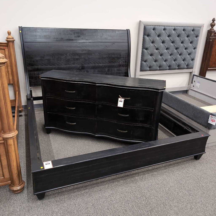 Rustic Black E.King Bed