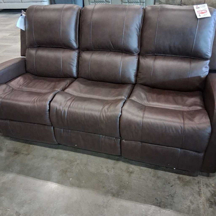 HOB 9735brw-3 Brown Lthr Rec. Sofa