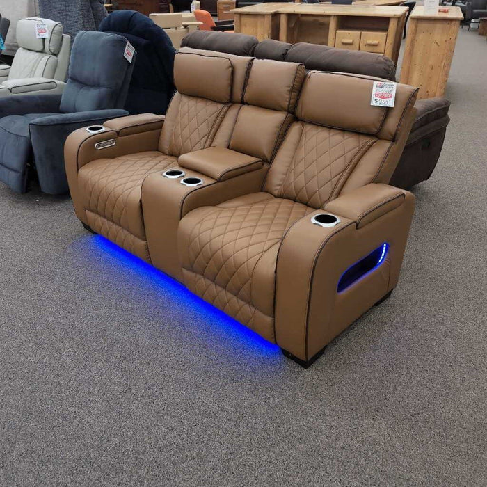 HOB 9516brw-2pwh Brown Rec. Loveseat