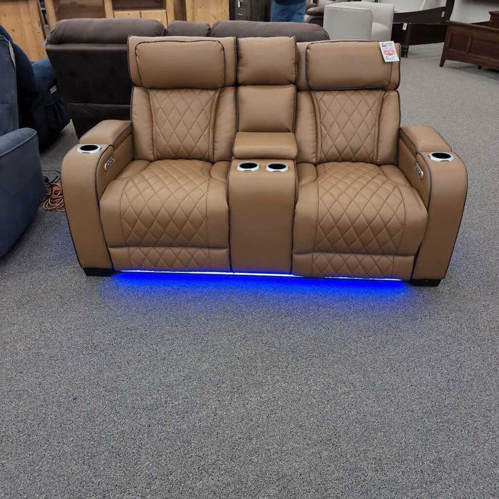 HOB 9516brw-2pwh Brown Rec. Loveseat