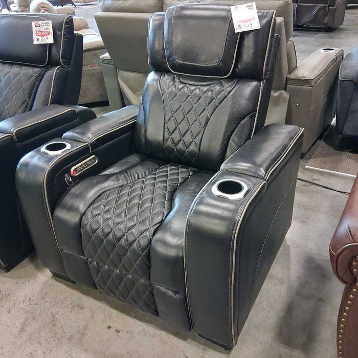 HOB 8449bk-1pw Black Recliner