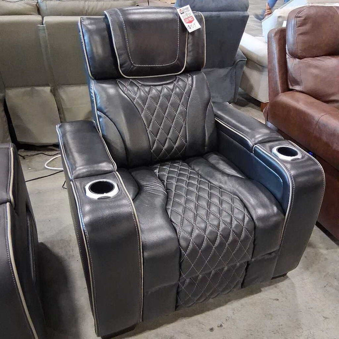 HOB 8449bk-1pw Black Recliner