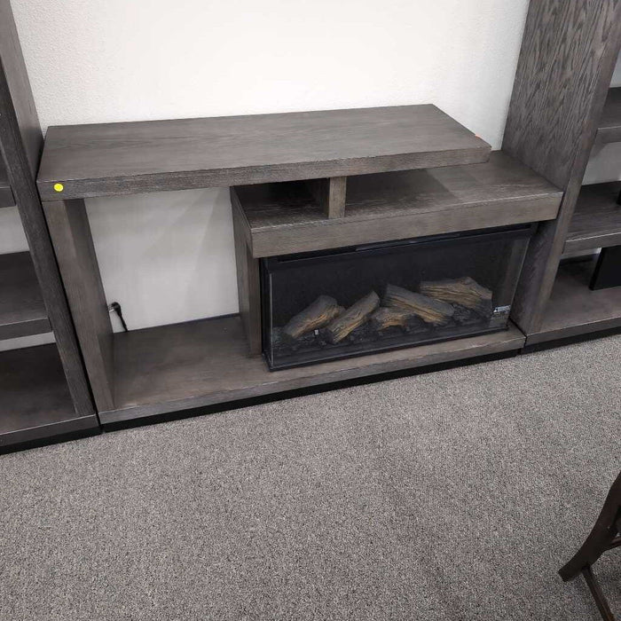 Gray 3pc. Ent. Center w/ Fireplace