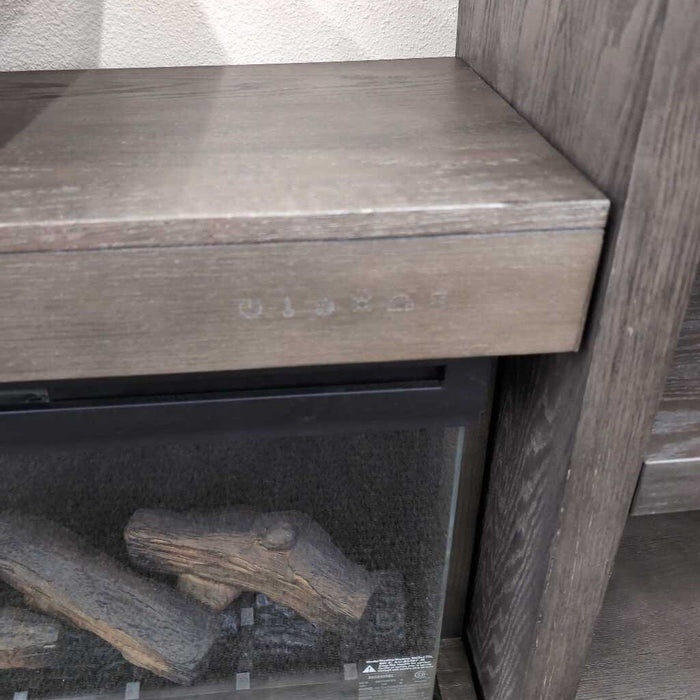 Gray 3pc. Ent. Center w/ Fireplace