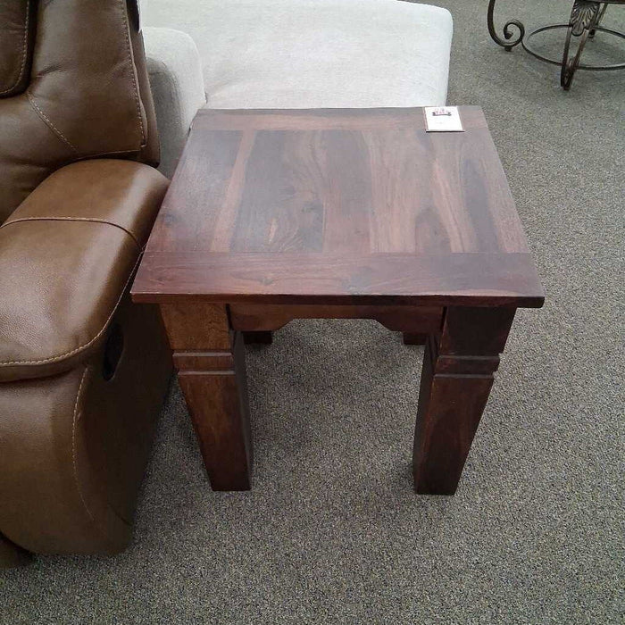 Dk Brown Rustic End Table