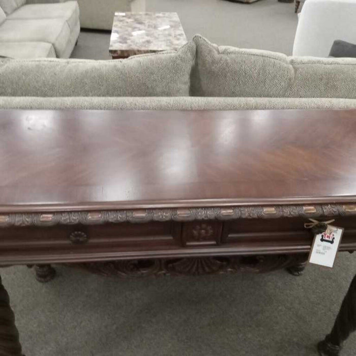 Dk Brown Carved Entry Table