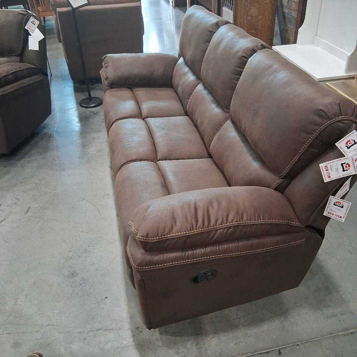 H 8517Brw-3 Rec. Sofa Brown
