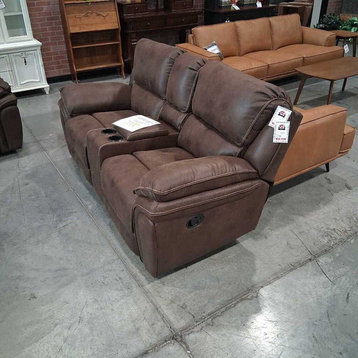 H 8517Brw-2 Rec. Loveseat Brown