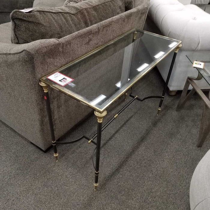 Vintage Glass Top Entry Table