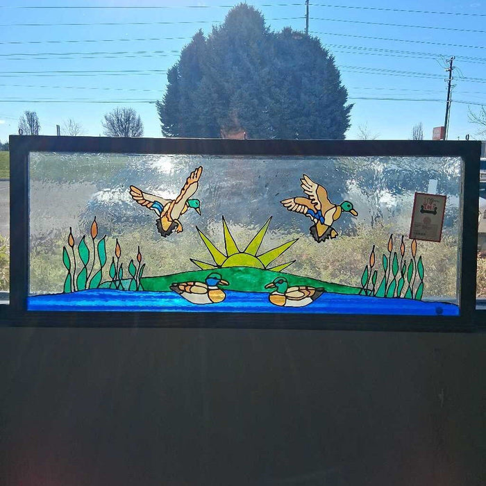 Stained Glass Duck Scene