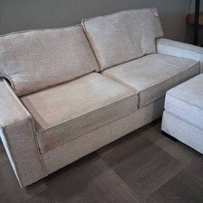"Lyndon" White Fabric Sofa