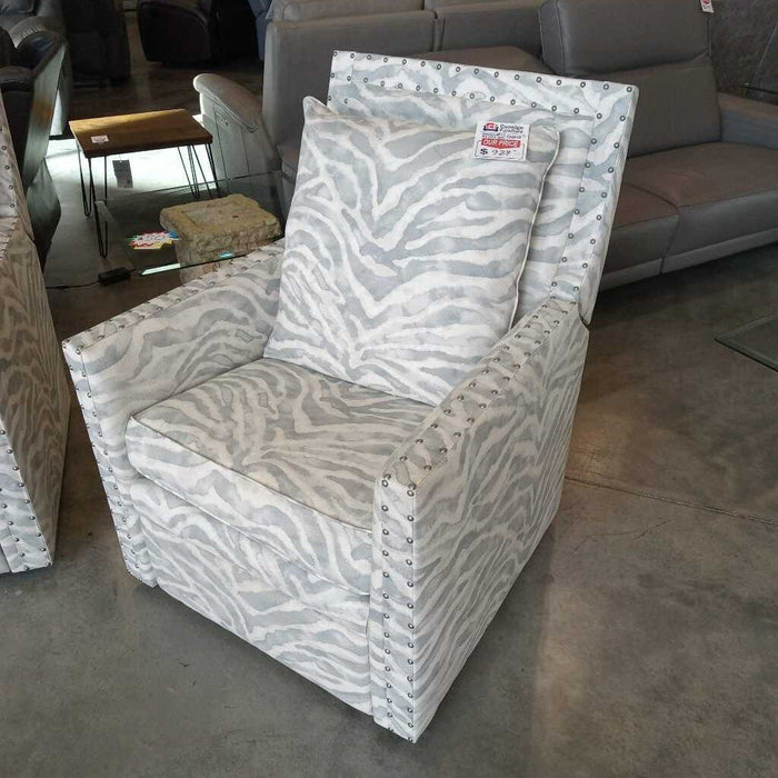 Blue Tiger Striped Swivel Chair