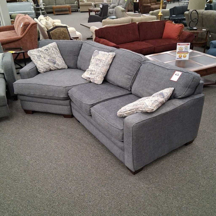 Gray Fabric 2pc. Cuddler Sofa