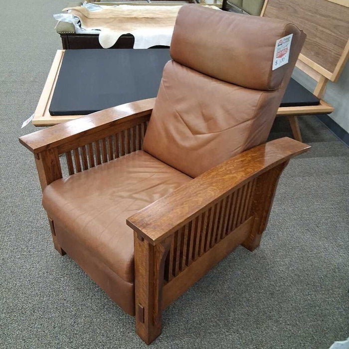 Brown Leather Mission Style Recliner