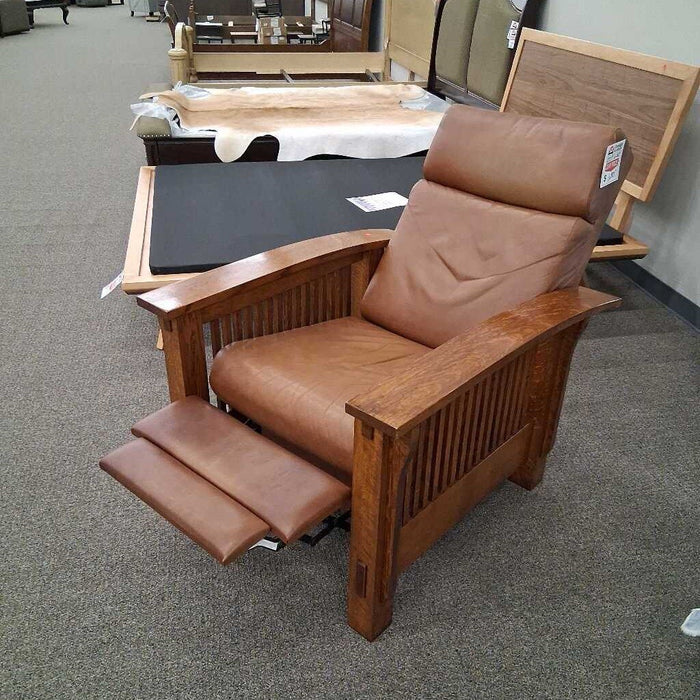 Brown Leather Mission Style Recliner