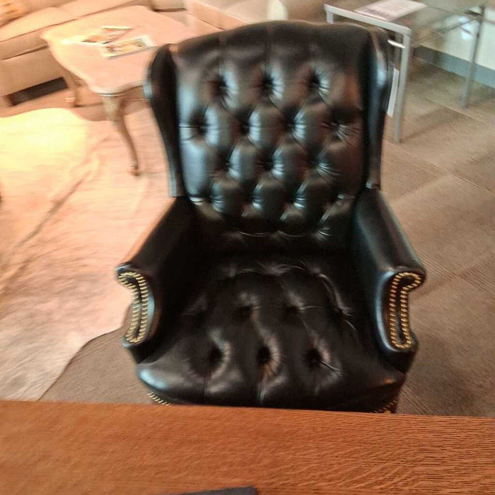 Black Tufted Wingback Chair