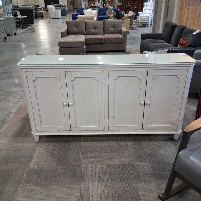 "Mirimyn" White Sideboard w/ Glass