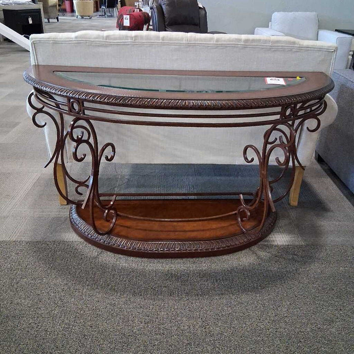 2-tier Wood & Glass Sofa Table
