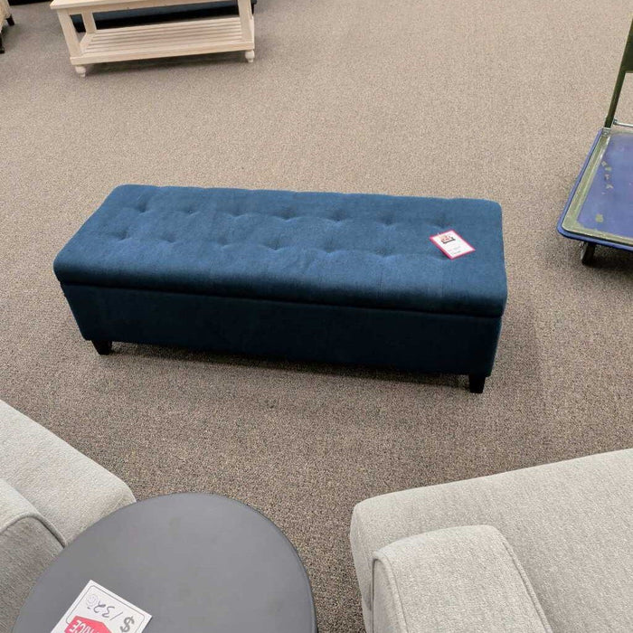 Blue Storage Ottoman