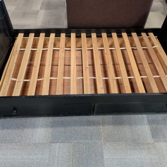 Black Twin Bed w/ Twin Trundle