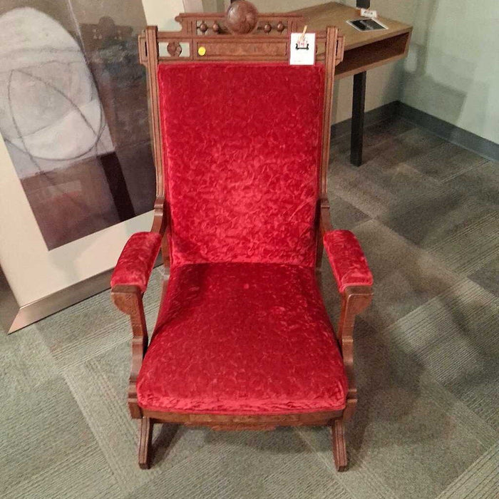 Red Velvet Rocking Chair