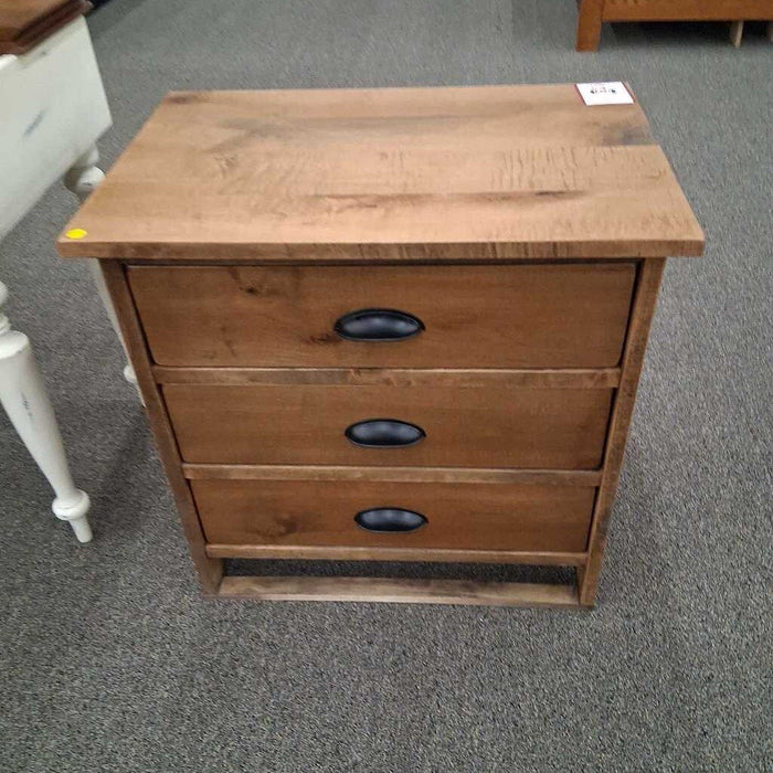 Oak 3 Drawer Nightstand
