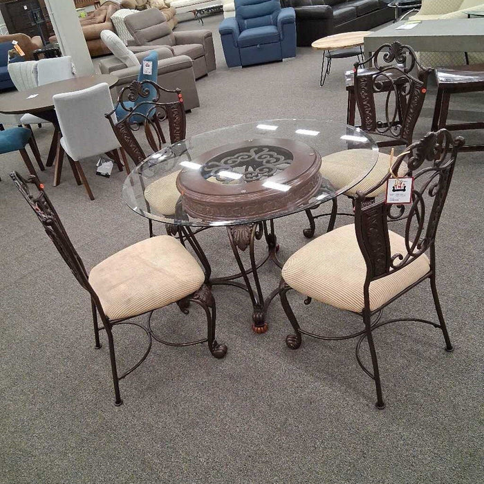 Glass Top Table w/ 4 Chairs