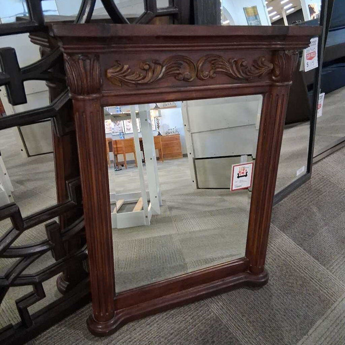 Wood Column Style Frame Mirror