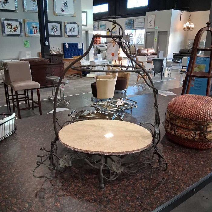 Wrought Iron Wine & Glasses Holder