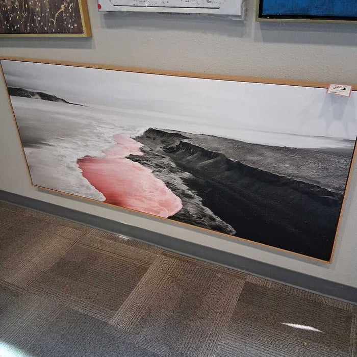 Lg Framed Pink/ Black Beach