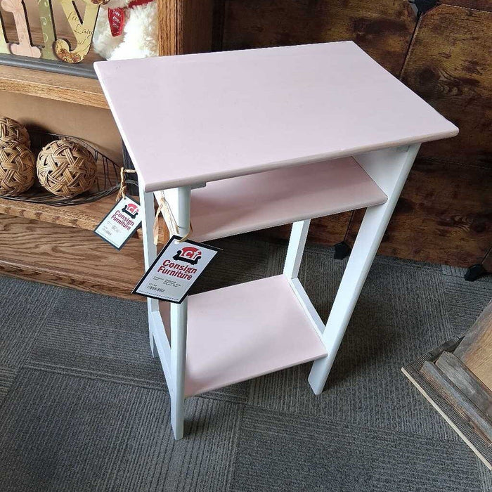 Pink/White Childs Pedestal Shelf
