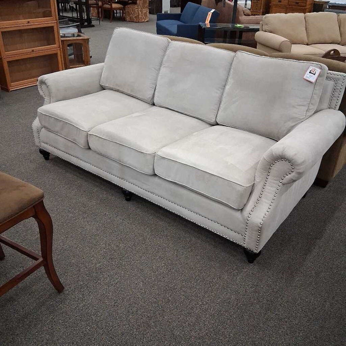 Gray Sofa w/ Nailheads