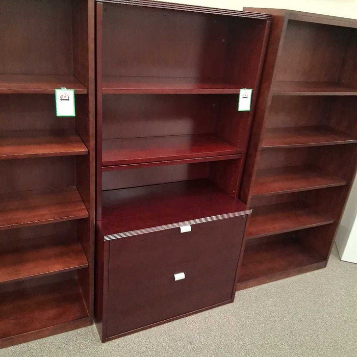 Cherry File Cabinet w/ Hutch