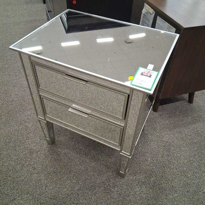 Mirrored 2 Drawer Nightstand